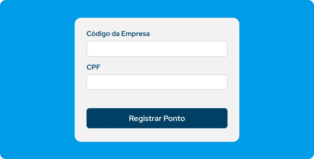 Tela de registro de ponto com campos para CPF e código da empresa no sistema Facilita Ponto.