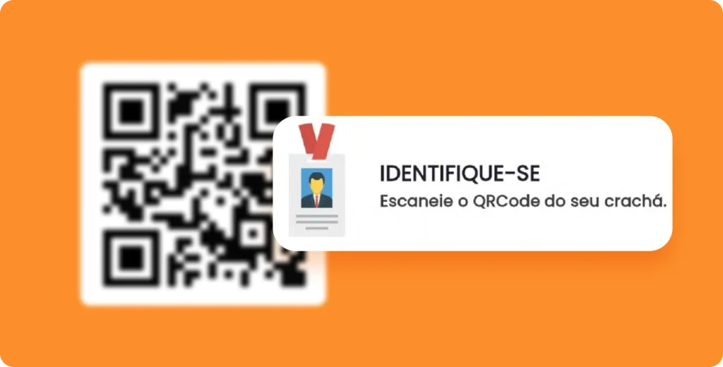 QR Code para identificação de colaboradores por crachá no sistema de ponto eletrônico.